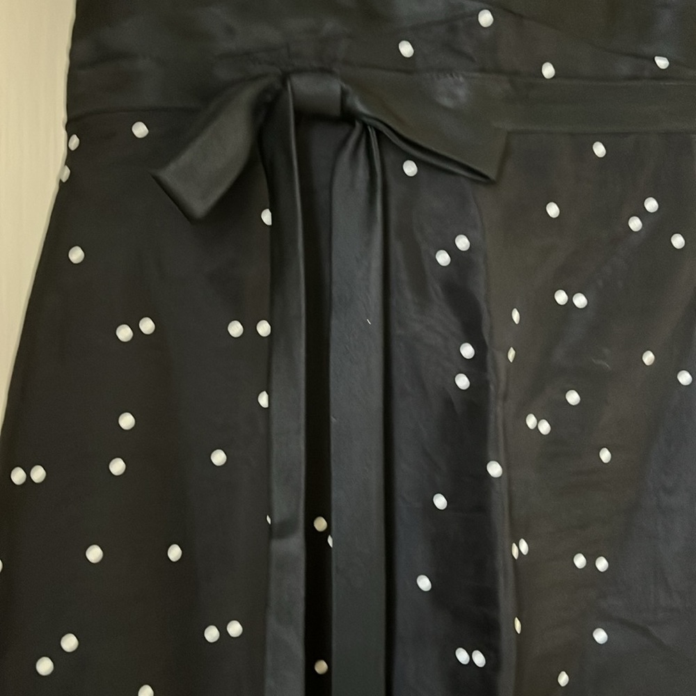 Kay Unger Black White Dot Prom Dress Formal Bow Size 10 - Picture 2 of 8